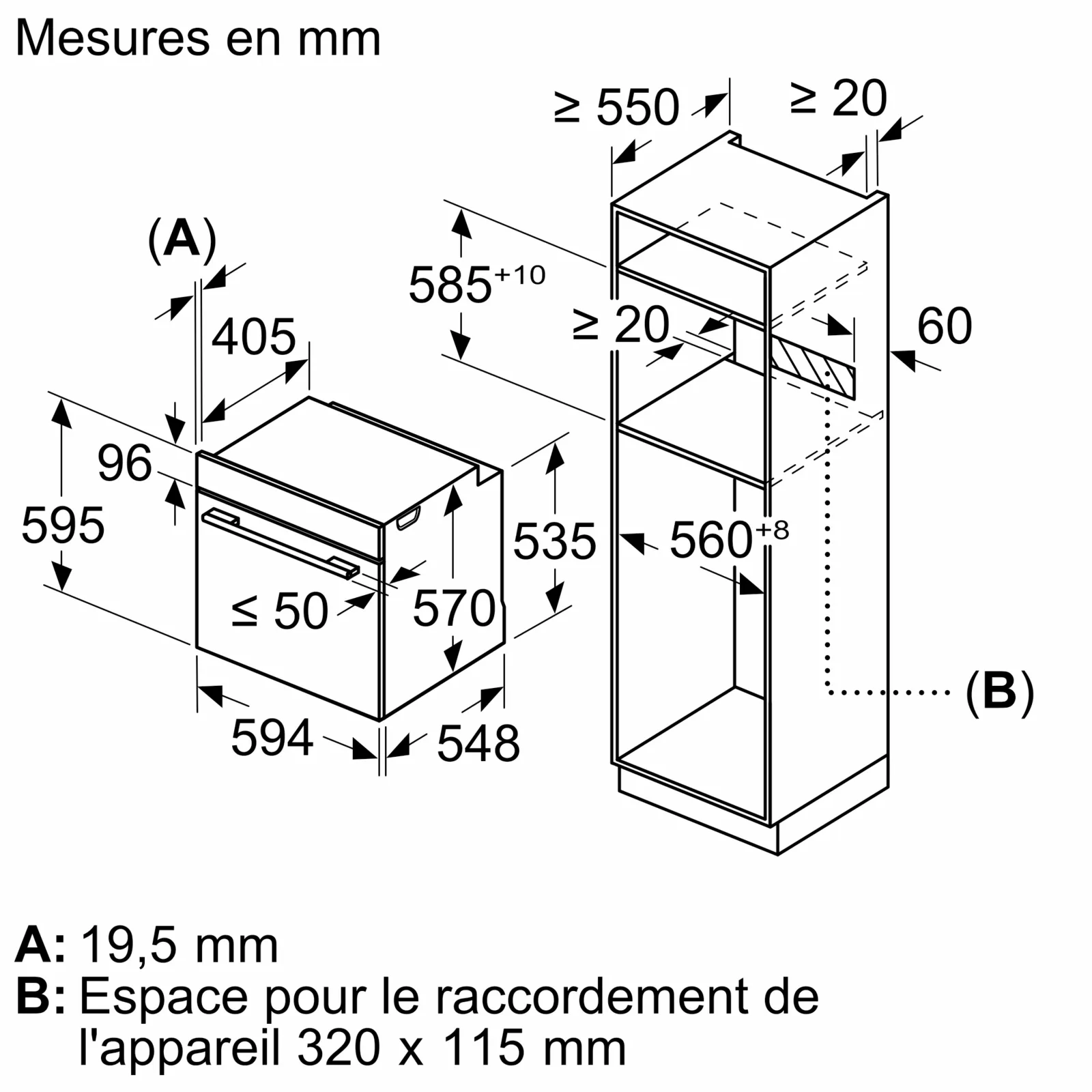 BOSCH HBA3540B3F Series 4 four multifonction - 60cm