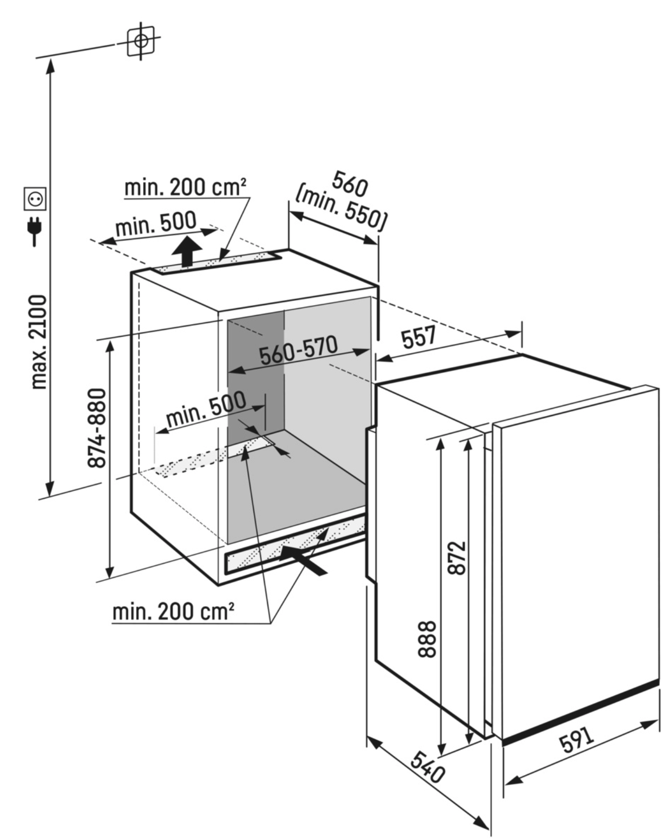 LIEBHERR DRE390022-DECORKADER réfrigérateur sans surgélateur - 88cm