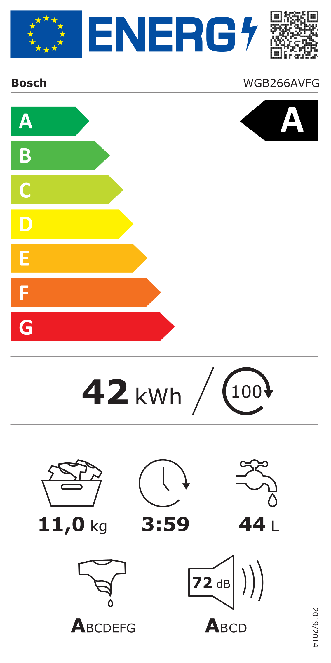 BOSCH WGB266AVFG Serie 8 lave-linge