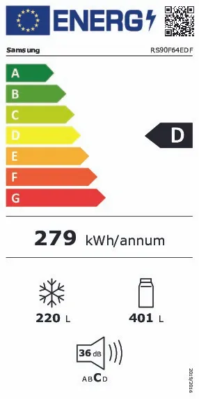 SAMSUNG RS90F64EDFEF side-by-side