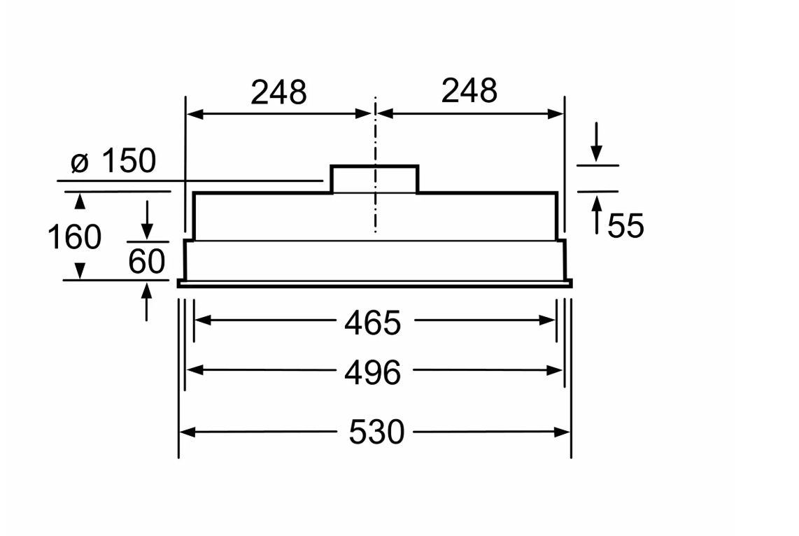 BOSCH DHL555BM groupe d'extraction - 53cm